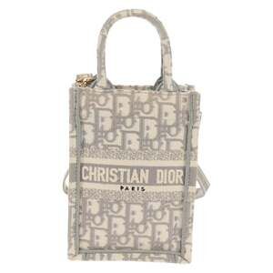 Dior Oblique Canvas Book Tote Shoulder Bag Gray